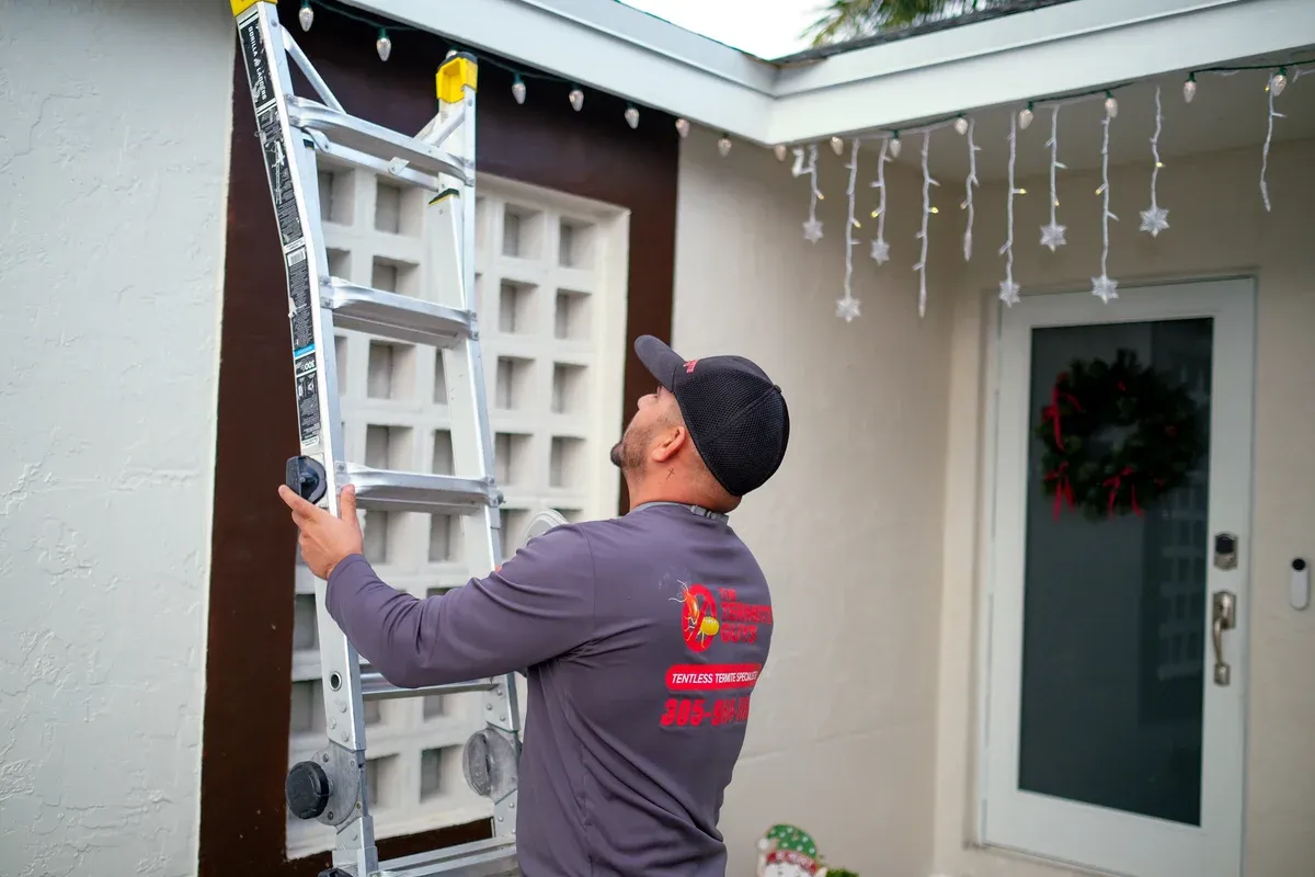 Professional pest control service in progress at a Doral property