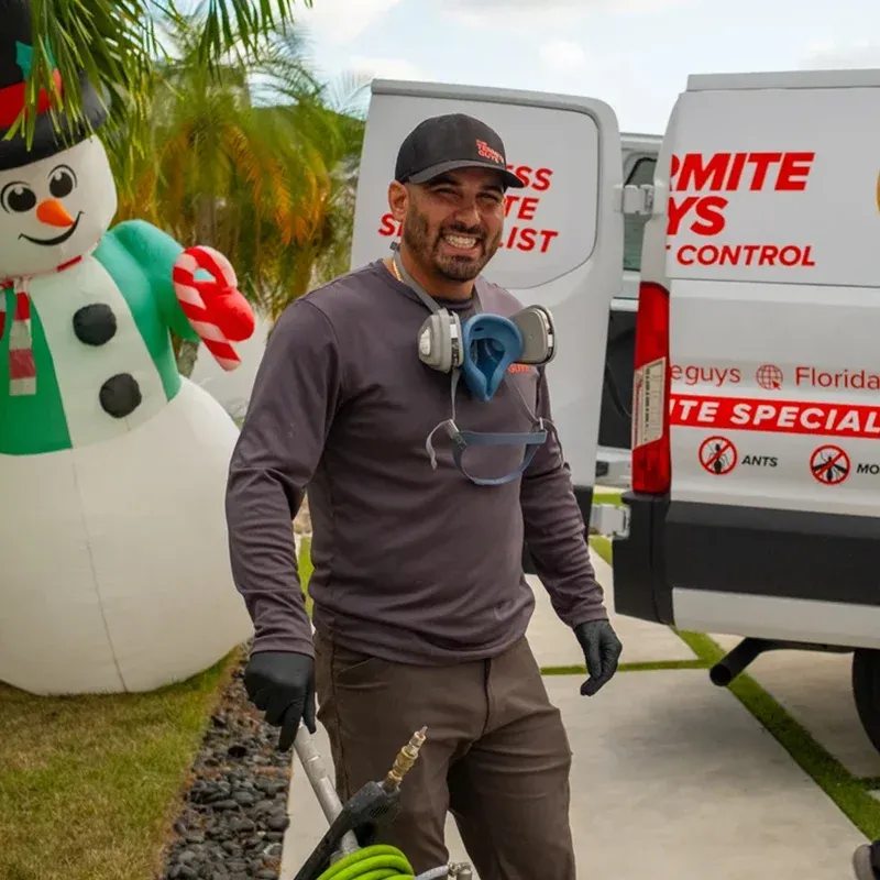 Professional termite inspection at a Fountainbleau home