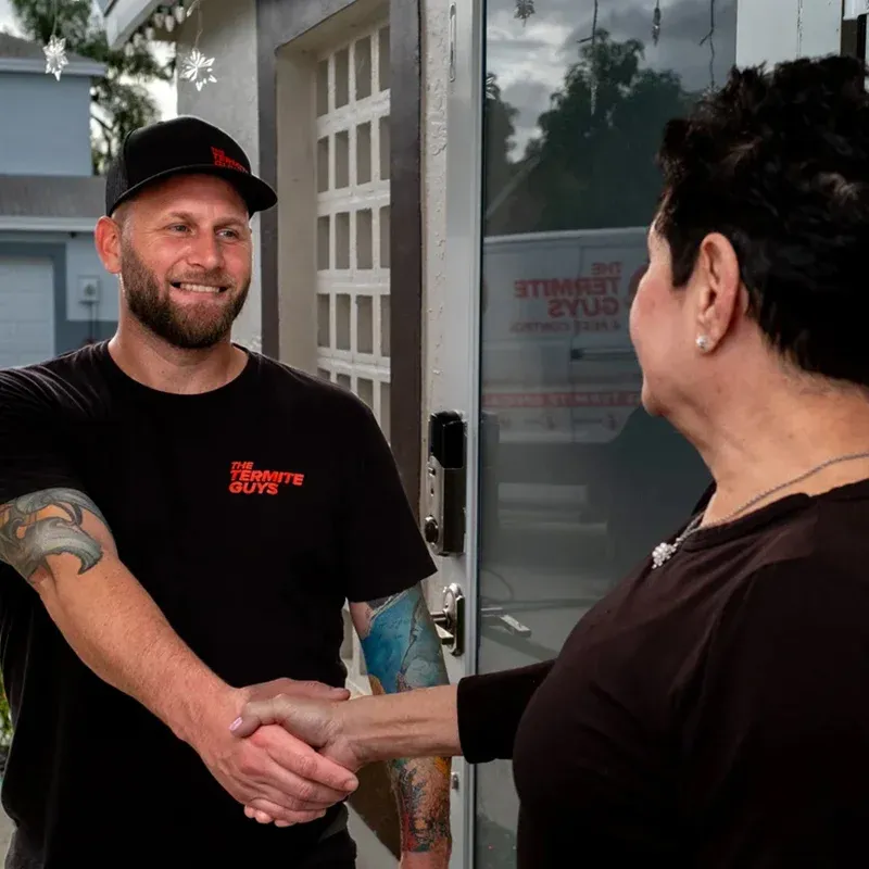 Tentless termite treatment being applied at a Doral home